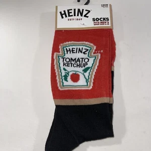 Heinz Tomato Ketchup Adult's Novelty Crew Socks Size 6-12 New - Picture 1 of 5