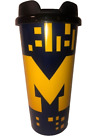 Ncaa Michigan Wolverines Insulated Coffee Tumbler Snap Lid Cup 16Oz Glass