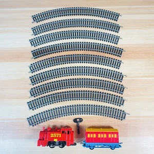 Hornby OO Gauge Clockwork Puffing Billy Train Set Locomotive Red 2571 & Track - Picture 1 of 9