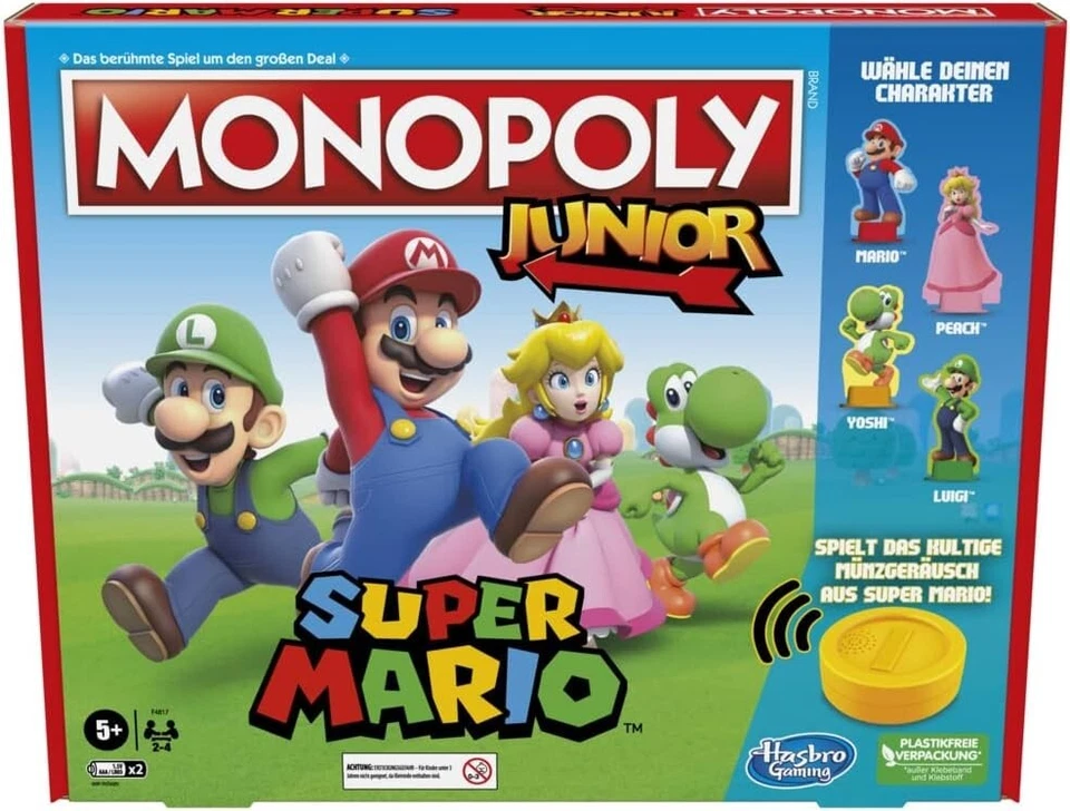 Hasbro Juego de Mesa Monopoly Junior Super Mario Edition para Niños