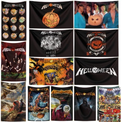 Helloween Heavy Metal Rock Band Flag Banner Tapestry Poster + Brass Grommets  - Image 1 of 4