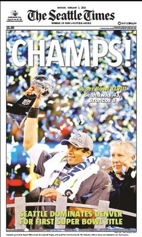 2014 - SEATTLE SEAHAWKS -  Headline SUPER BOWL Championship Poster Cover