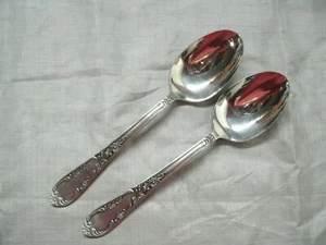 Vtg Amefa AFS1 Holland Stainless Set 2 Tablespoons Satin Scroll Leaf Flatware 3 - Picture 1 of 3
