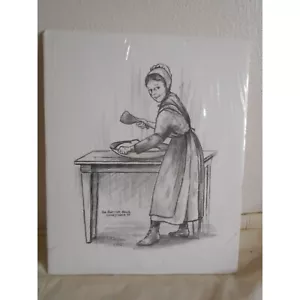 The Butter Bowl Amish 1977 Anne Kepler Fisher 9 x 11" Estate Folk art Pencil - Picture 1 of 5