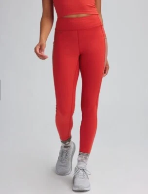$88 NUEVO CON ETIQUETAS STOIC 7/8 Color Block Leggings/Rojo Salsa Caliente/Mujer’s XL Foto 1 de 4