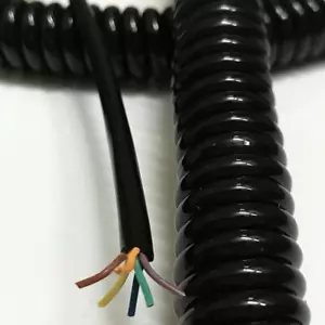 Cavo di alimentazione a spirale avvolto nero elettrico estensibile 6/8 nuclei - Foto 1 di 13