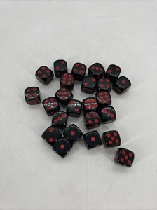 DICE Chessex Velvet BLACK 24 d6 Block Set Marble Shiny Pearl Vampire D&D 27678 - Picture 1 of 3