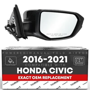 Honda Civic Passenger Side Mirror Replacement - Powered Adjustment, Manual Fo... - Picture 1 of 7