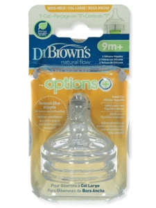 Dr. Brown's 2-Pack Natural Flow Y-Cut Wide-Neck Nipple - white/multi, one size - Picture 1 of 1