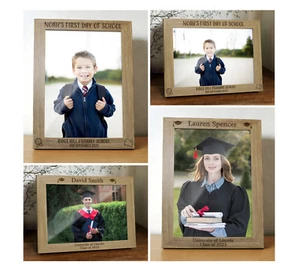 Personalised Laser-Engraved Photo Frame: First Day of School / Graduation Gift! - Picture 1 of 5