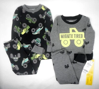 Carter's Toddler Boys Monster Truck Mighty Tired 4pc Pajama Set $36 - Image 1 of 3
