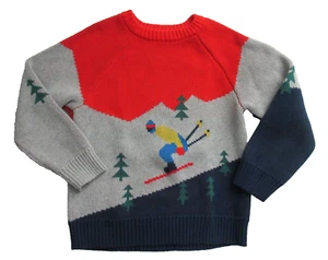 Hanna Andersson Winter Skier Trees Cotton Sweater 110 cm US Size 5- Excellent! - Picture 1 of 8