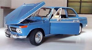 G 1:24 Escala Azul BMW 2002 Ti Tii 1966 Detallado Welly Fundido Modelismo Coche