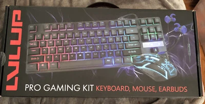 PRO GAMING KIT - LVLUP - LED BACKLIT Keyboard - Mouse - Earbuds - BRAND NEW - Image 1 of 4