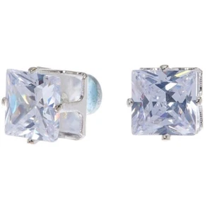 Magnetic Earrings Men Cubic Zirconia Earrings Stud Clip On Earrings 6mm - Picture 1 of 3