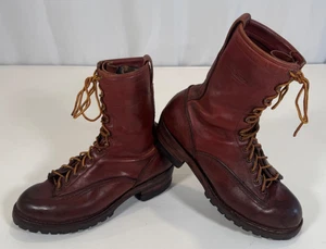 Vintage Wesco Jobmaster Lineman Logger Brown Leather Boots Size 10 D - Picture 1 of 7
