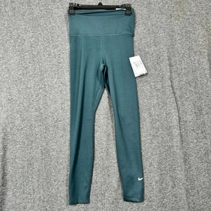 Nike One Womens Athletic Leggings Size XS Green High Rise 7/8 Length Pocket New - Picture 1 of 12