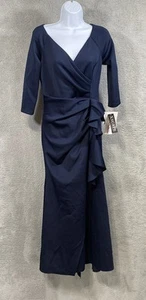 NWT Petite "Lexi" Side-Slit Scuba V-Neck Party Dress Size 8P *MADE IN USA* - Picture 1 of 16