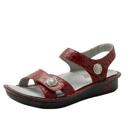 Alegria Vienna Womens Embossed Leather Slingback Sandals in Loretta Roja - image 1 of 4