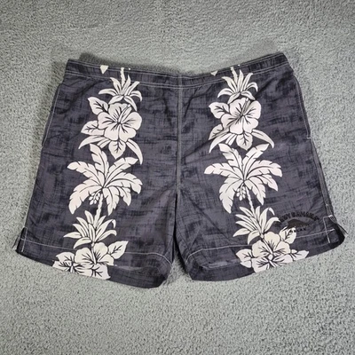 Tommy Bahama Bañador Relax Hombre Talla Grande Gris Tropical Cordón Malla Forro Foto 1 de 4