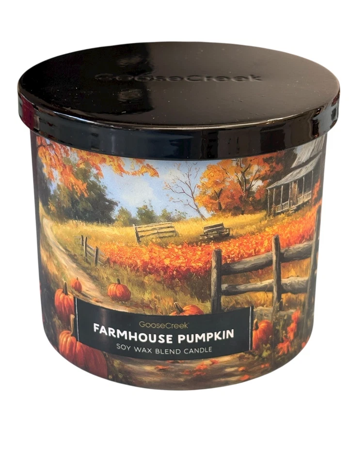 Goose Creek Farmhouse Pumpkin Candle 3-Wick 14.5oz. Jar Candle PRE-OWNED - Image 1 of 4