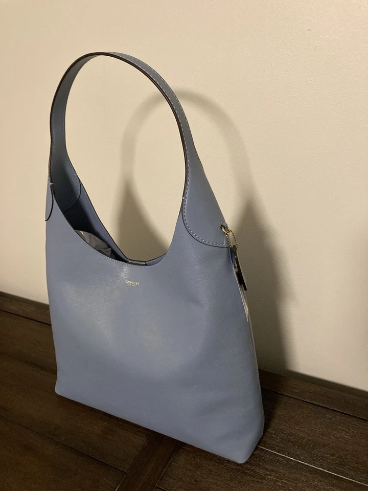 Coach Leather Brooklyn 39 Shoulder Bag Hobo Tote In Dark Stone