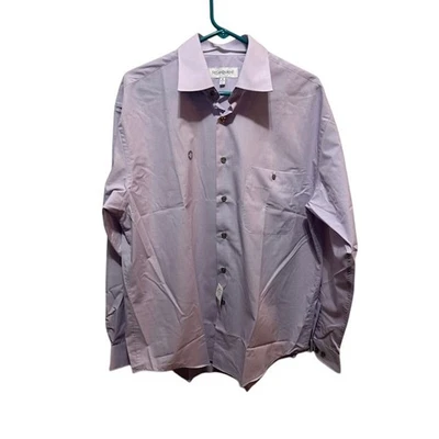 Camisa de vestir Yves St. Laurent abotonada púrpura lila talla 16 34-35 grande nueva con etiquetas Foto 1 de 4