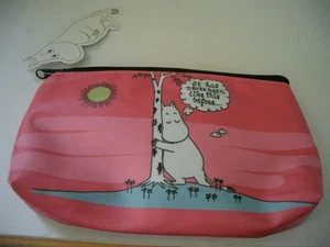 Moomin Pink Pencil Case Cosmetic Bag Featuring Moomintroll - Picture 1 of 7