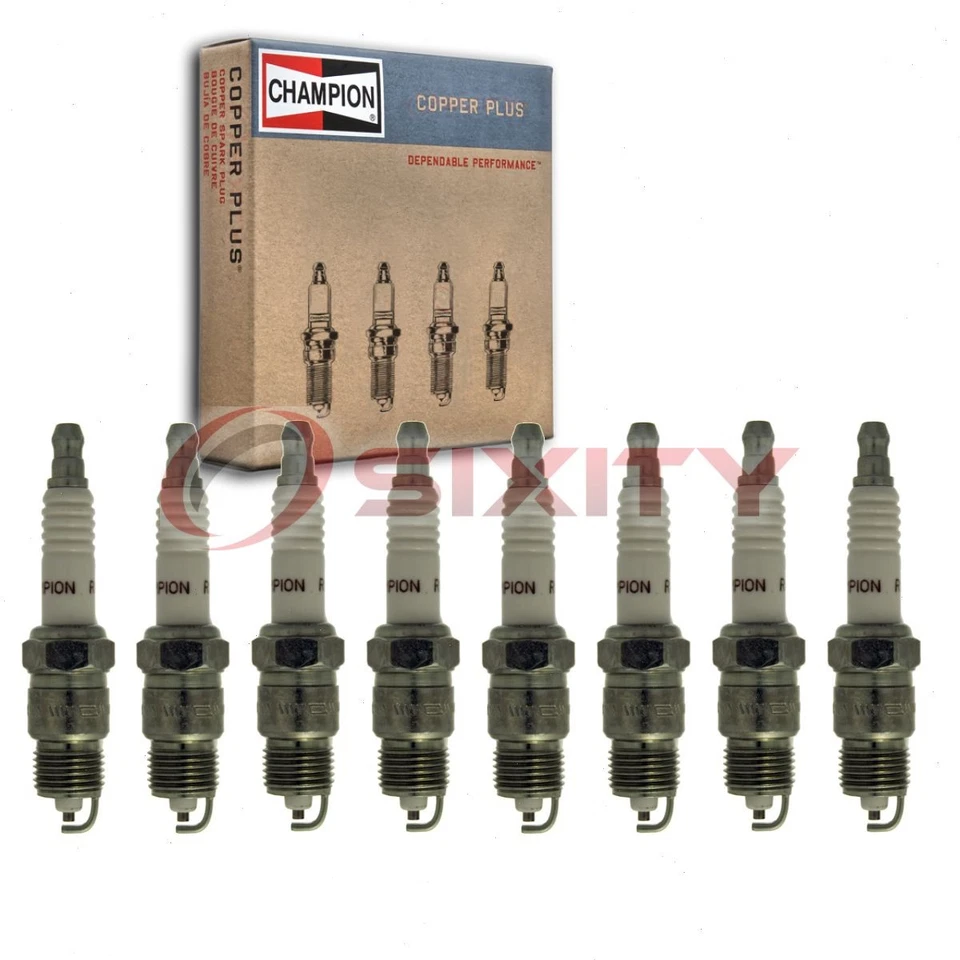 8 pc Champion Copper Plus Spark Plugs for 1973-1997 Ford F-350 5.8L V8 ld - Image 1 of 4