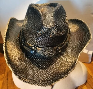 PISTOLERO By Austin Handmade Dark Brown Straw Hat -Medium - Picture 1 of 8