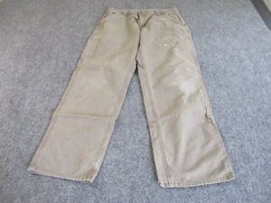 Carhartt Carpenter Pants Men's TAG 36x34 Brown MEASURES 35x33 B151 Dungaree Fit* - Picture 1 of 15