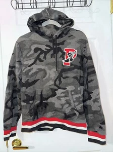 Ralph Lauren Jumper Mens MEDIUM grey Hoodie P-WING Camouflage fleece Size M - Picture 1 of 8