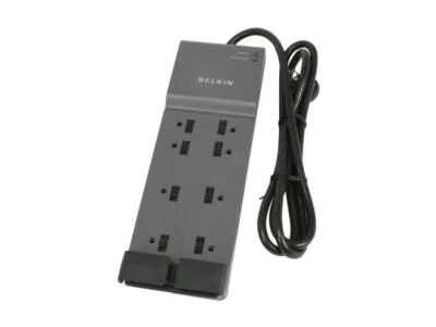 BELKIN BE108200-06 6.0 Feet 8 Outlets 3390 Joules Surge Protector with Telephone - Image 1 of 4