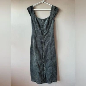 Urban Outfitters Women's Charcoal Grey Corduroy Snap Dress Size XS - Picture 1 of 15