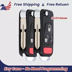 2* Uncut Flip Remote Key Case Shell Fob for Mercedes Benz ML 320 430 500 SLK 230 - Picture 1 of 5