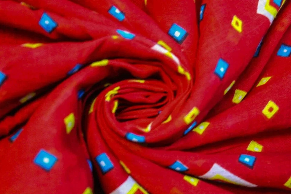 Envoltura de sari indio vintage de algodón puro pareo estampado sari textil étnico PCS6063 Foto 1 de 4