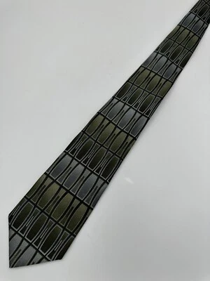 Corbata de seda de diseñador de colección para hombre Beverly Hills Polo Club años 90 verde metálico Foto 1 de 3