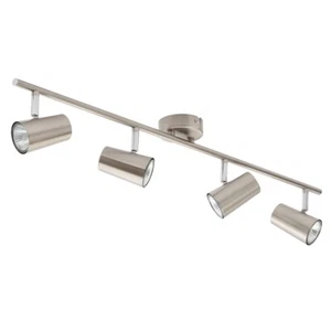 Litecraft Chobham Spotlight Bar Adjustable GU10 Ceiling 4 Light - Satin Nickel - Picture 1 of 5