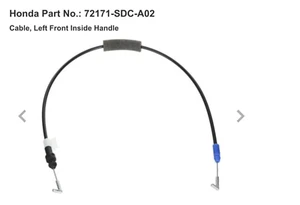 (1) BNIB OEM / Genuine 03-07 Honda Driver Inside Door Handle Lock Cable FL - Bild 1 von 4
