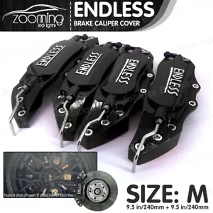 Cubierta Pinza Freno Metal 3D INDLESS Estilo Universal Delantera Trasera 4x 24cm Negra L3 - Imagen 1 de 9