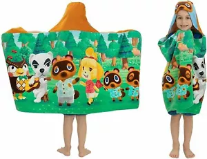 Animal Crossing Kids Bath and Beach Cotton Terry Hooded Towel Wrap 24 in x 50 in - Picture 1 of 2