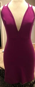 NastyGal Purple Mini Dress V-Neckline Bodycon Dress Size Small - Picture 1 of 3