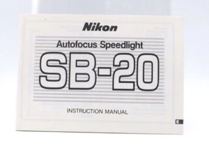 Nikon Speedlight flash SB-20 Instructional Manual - Picture 1 of 1