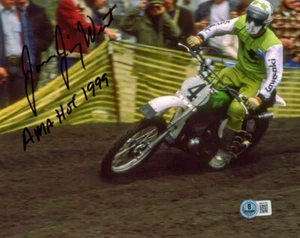 JIMMY WEINERT SIGNED 8x10 PHOTO + AMA HOF 1999 MOTOCROSS LEGEND RARE BECKETT BAS - Picture 1 of 2