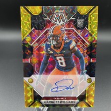 2023 Mosaic Choice Garrett Williams Black Gold Rookie Auto SSP 2/8 Cardinals