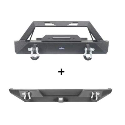 Barra de parachoques delantero de acero texturizado Fit Jeep Wrangler CJ-7 1976-1986 Foto 1 de 4