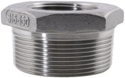 (Ships Fast) 3/4" x 3/8" Hex Bushing 316 Stainless Steel NPT Pipe Fitting | 304 - Image 1 of 2