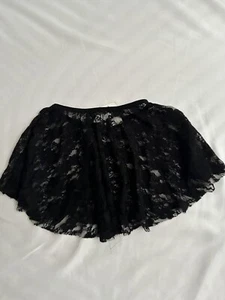 DASHA GIRL'S BALLET DANCEWEAR LACE SKIRT SIZE MEDIUM Black - Picture 1 of 3