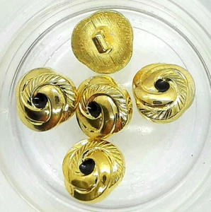 10 Blouses Buttons Knot Plastic Metallised Gold With Patent Black 12mm (20 ") - Picture 1 of 3