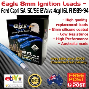 Eagle 8mm Ignition Spark Plug Leads fit 4cyl Ford Capri SA SC SE 1.6L 1989-94 - Picture 1 of 4